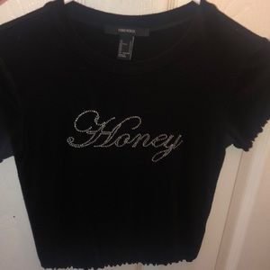 Forever 21 rhinestone shirt y2k look